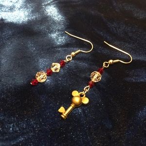 Disney Mickey Mouse Key Swarovski Crystal Earrings